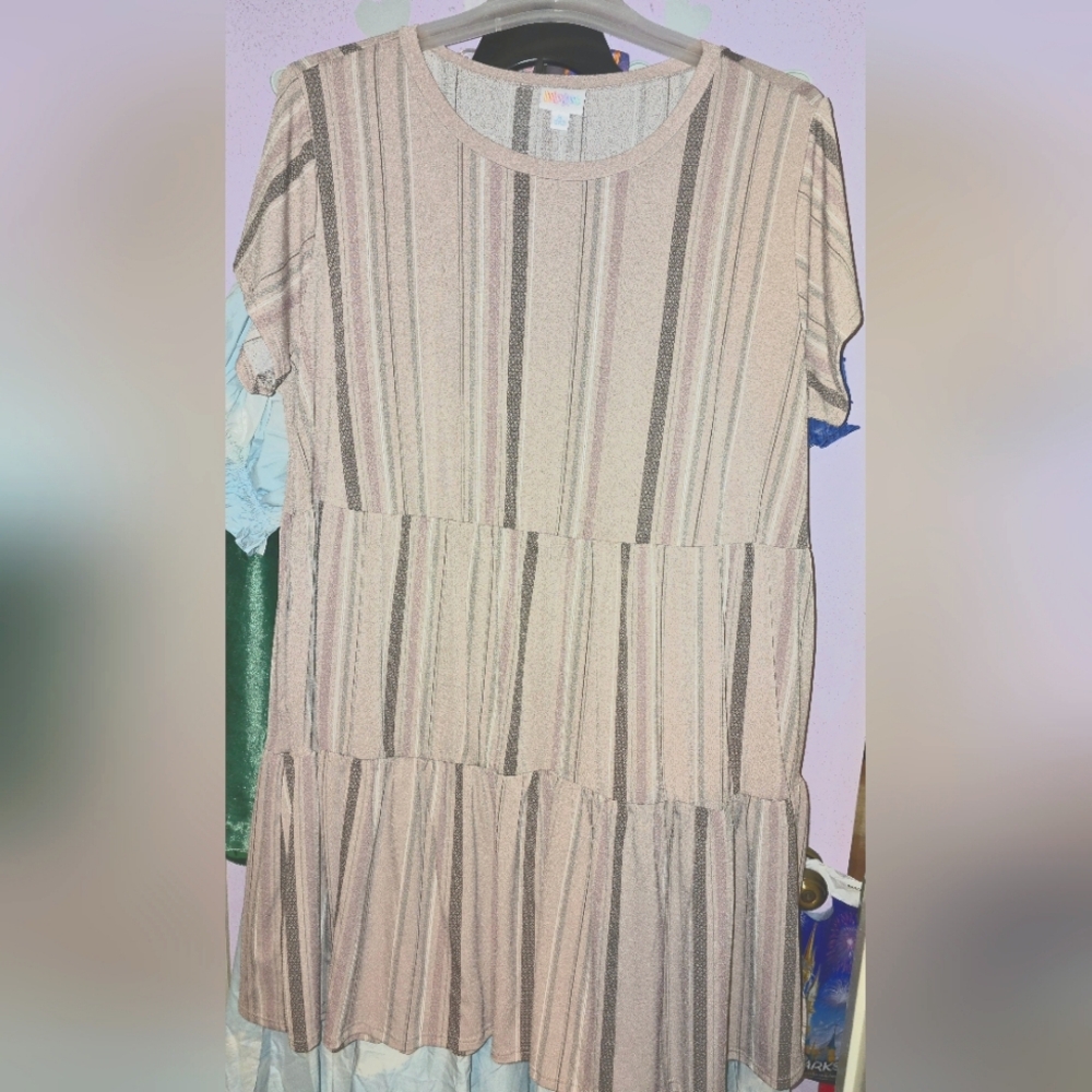 Lularoe Striped Tiered Mini Dress
